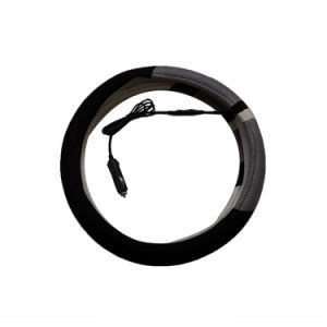 Car Sport 7.4V12V Suède chauffage électrique Volant couverture diamètre 38cm cuir PU
